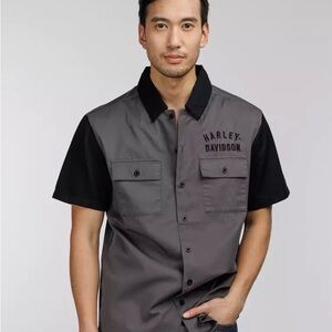 Harley-Davidson Men's Staple Colorblock Shirt - Blackened Pearl